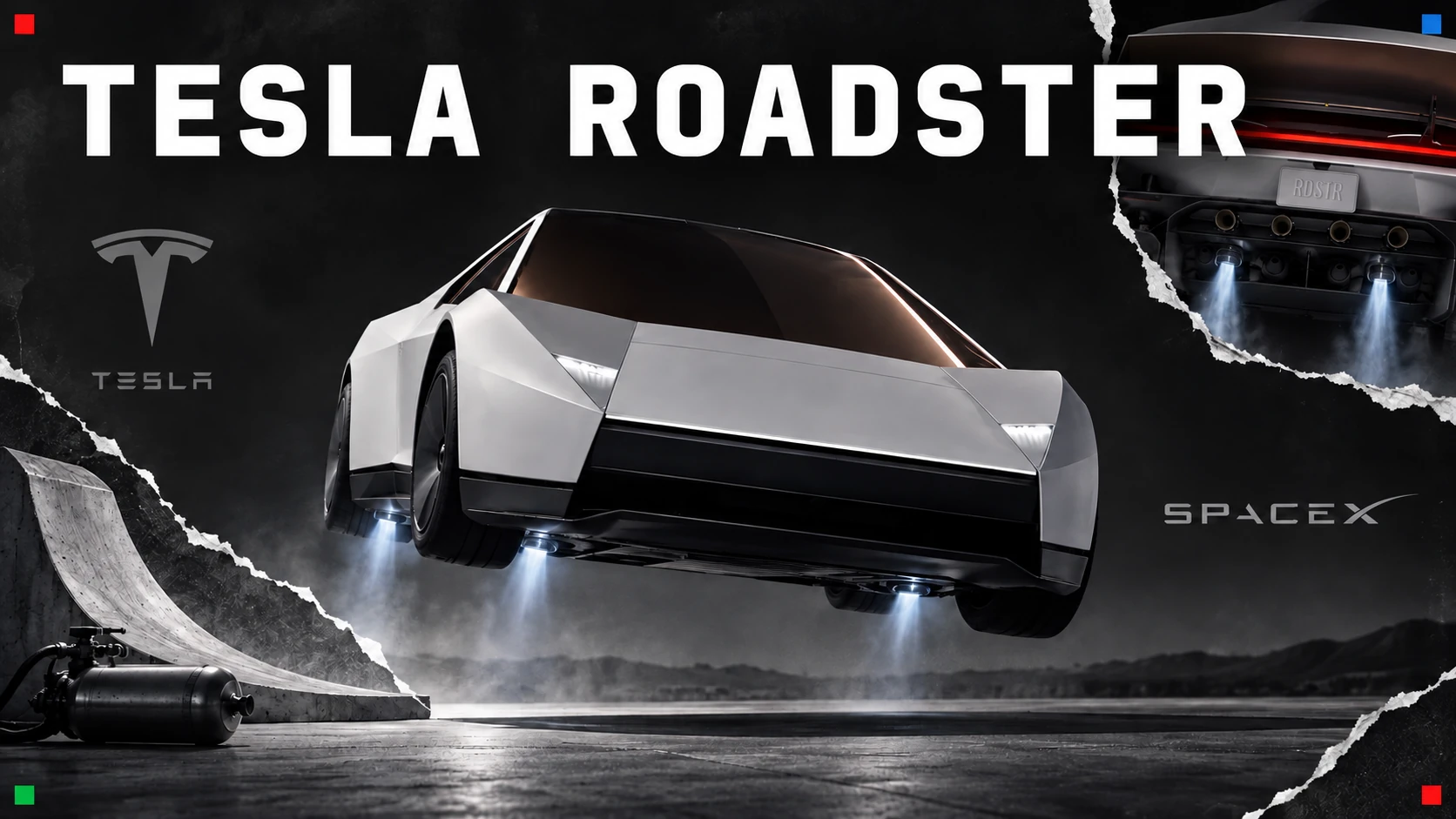 Tesla's new Roadster flies and flips using SpaceX thrusters