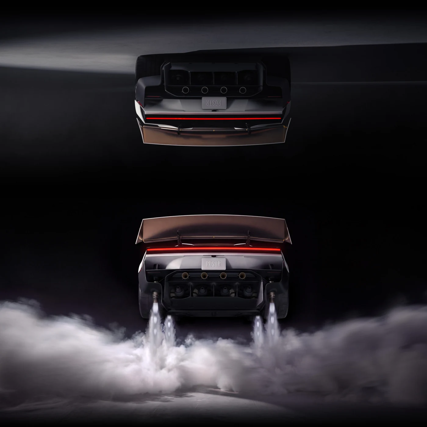 Tesla's product illustration shows rear and underside views of the Roadster, including nozzles and downward gas jets.