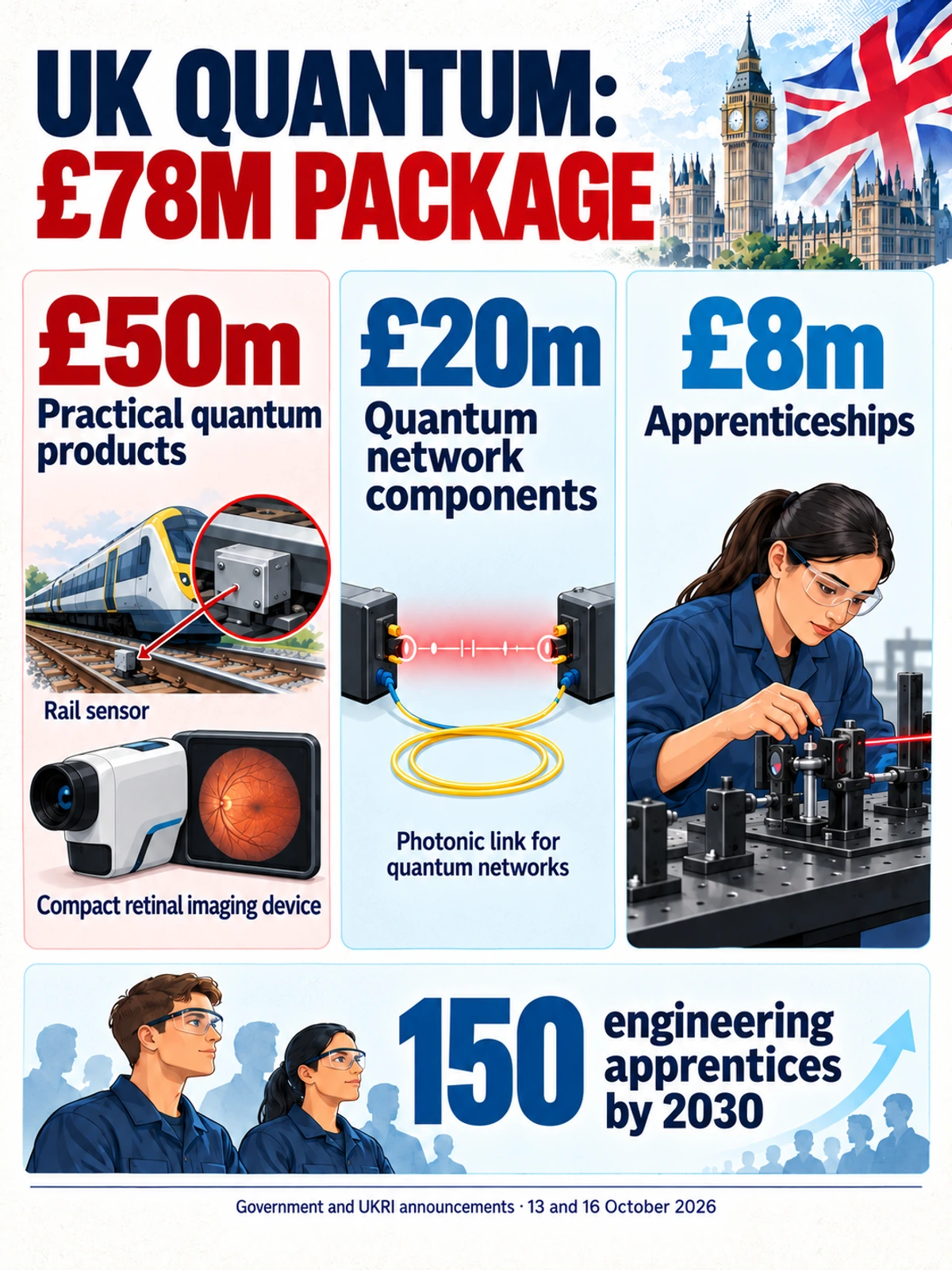 The £78 million UK package split into £50 million for products, £20 million for networking and £8 million for skills.